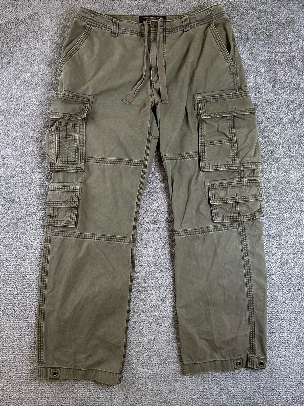VTG Old Navy Surplus Cargo Pants 94105 Olive Green Issue A 34x34 Measures 36x32